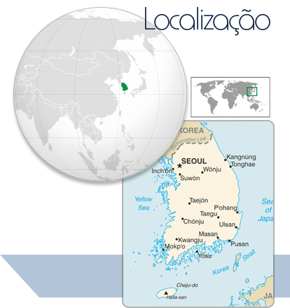 Localização Coréia do Sul