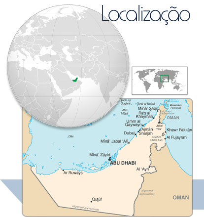 Localização Emirados Árabes
