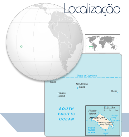 Localização Ilhas Pitcairn