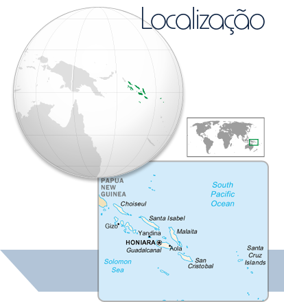 Localização Ilhas Salomão
