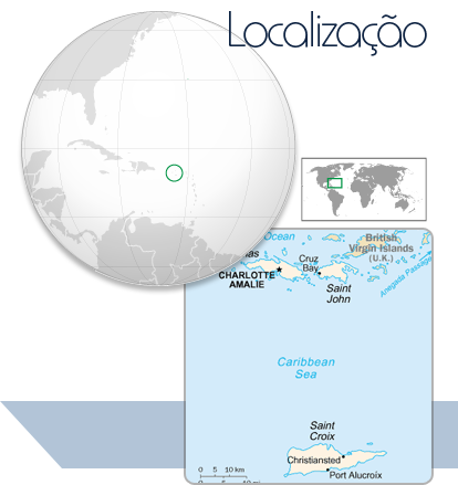 Localização Ilhas Virgens Americanas