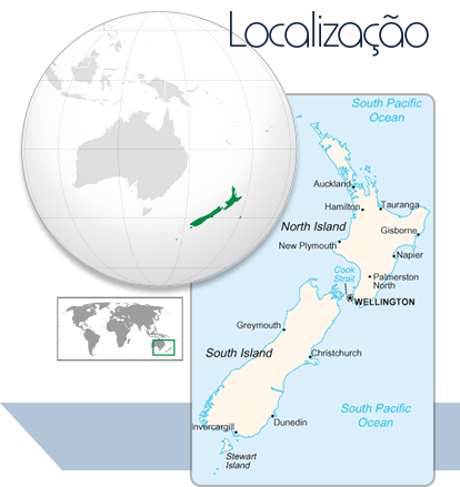 Localização Nova Zelândia