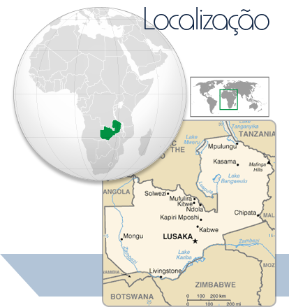 Localização Zâmbia
