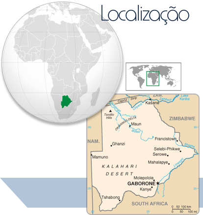Localização Botsuana