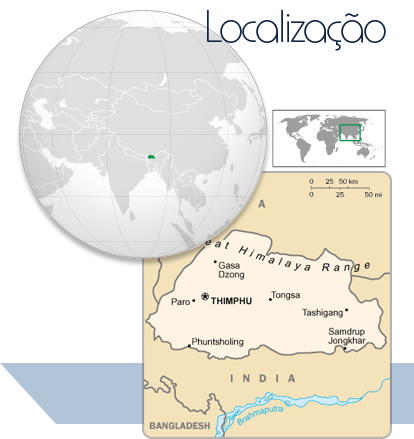 Localização Butão