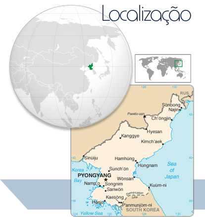 Localização Coréia do Norte
