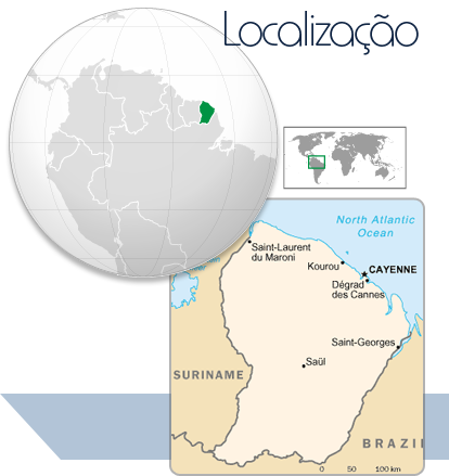 Localização Guiana Francesa