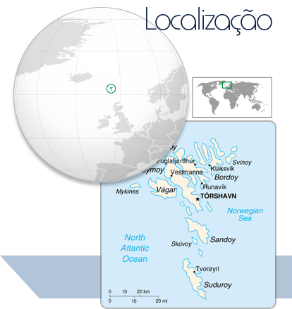 Localização Ilhas Faeroes