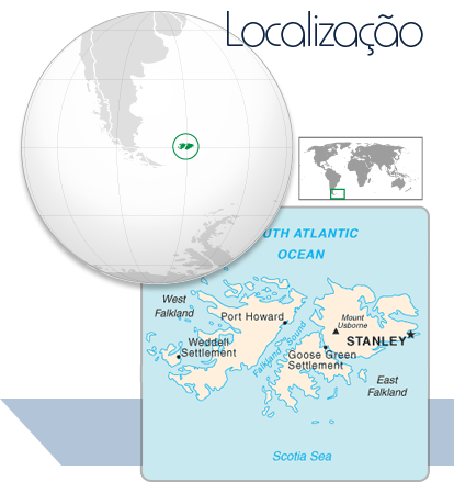 Localização Ilhas Falkland