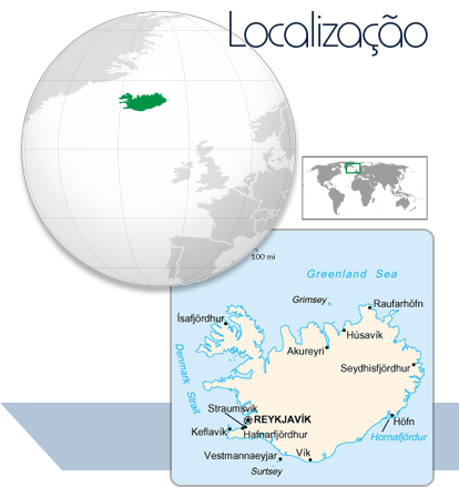 Localização Islândia