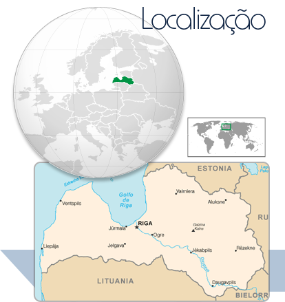 Localização Letônia