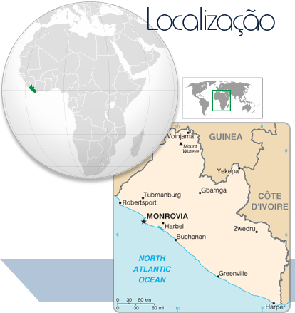 Localização Libéria