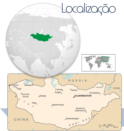 Localização Mongólia