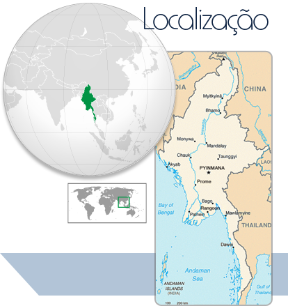 Localização Myanmar