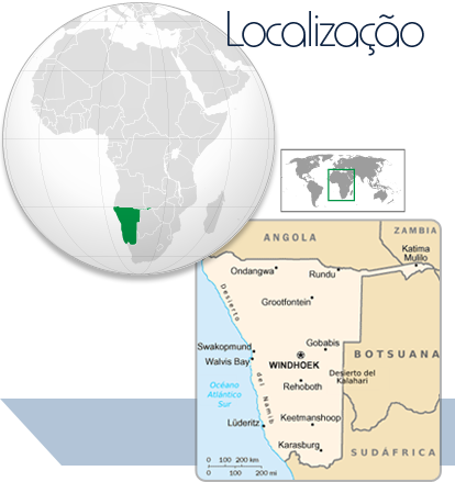 Localização Namíbia