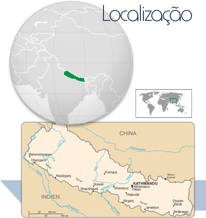 Localização Nepal
