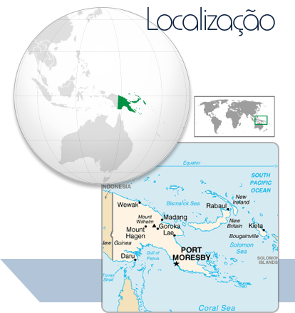 Localização Papua-Nova Guiné