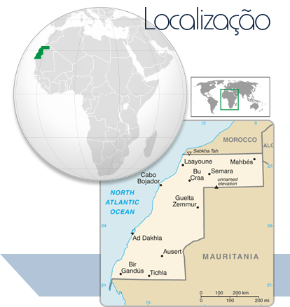 Localização Sahara Ocidental