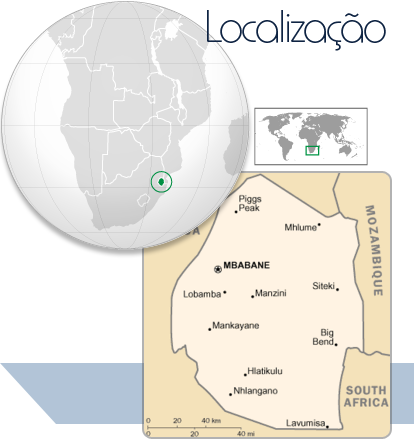 Localização Suazilândia