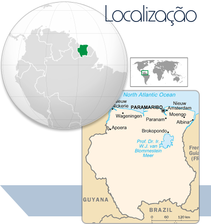 Localização Suriname