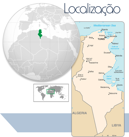 Localização Tunísia