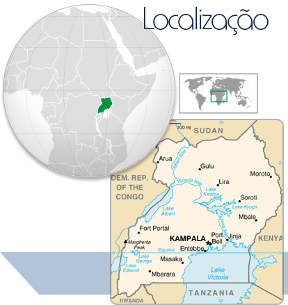 Localização Uganda