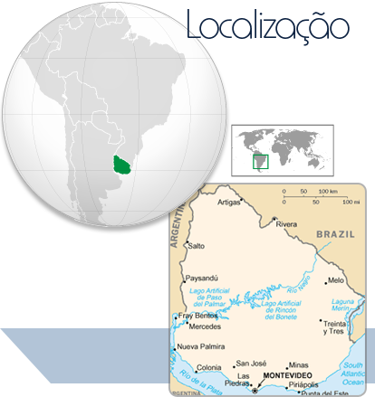 Localização Uruguai